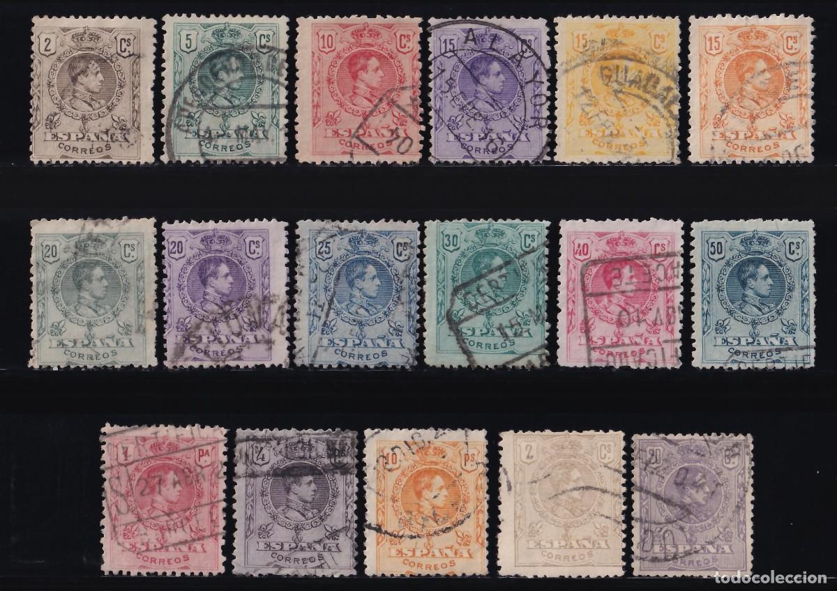 Sellos: ESPA&Ntilde;A, 1909-1920 EDIFIL N&ordm; 267 / 280, 289 / 290, Alfonso XIII. Tipo Medall&oacute;n