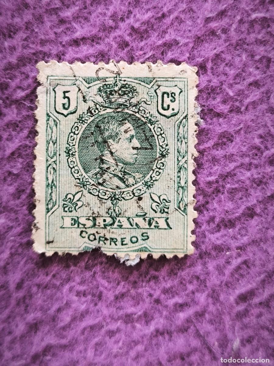 Sellos: Espa&ntilde;a 5 Cts Sello Alfonso XIII Retrato Real Monarqu&iacute;a Espa&ntilde;ola Filatelia Antigua