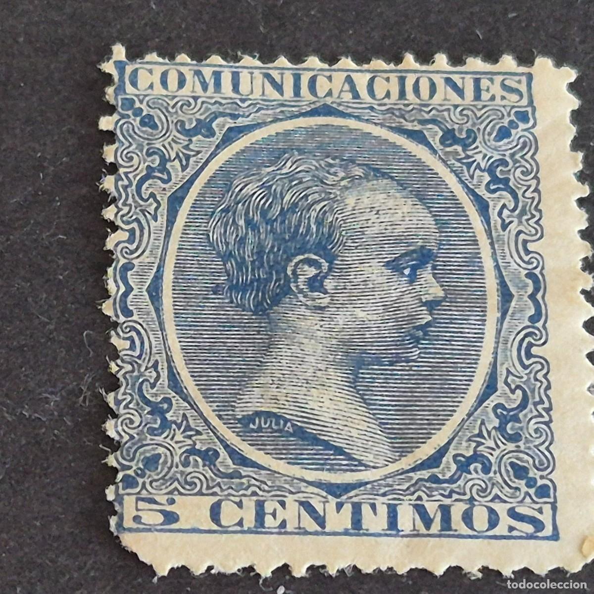 Sellos: ESPA&Ntilde;A, 1889, ALFONSO XIII, EDIFIL 215*, NUEVO, GOMA, FIJASELLO, PUNTITO ADELGAZADO, ( LOTE AR )