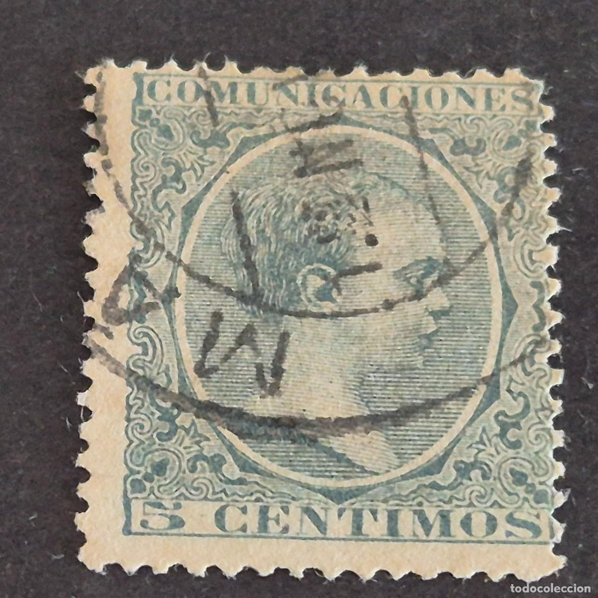Sellos: ESPA&Ntilde;A, 1889, ALFONSO XIII, EDIFIL 216, MATASELLO FECHADOR, ( LOTE AR )