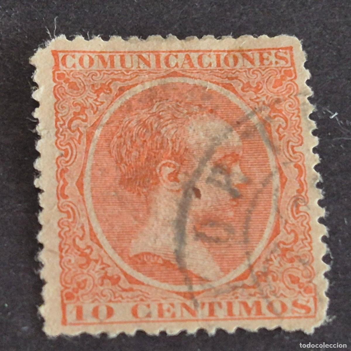 Sellos: ESPA&Ntilde;A, 1889, ALFONSO XIII, EDIFIL 218, MATASELLO FECHADOR, ( LOTE AR )