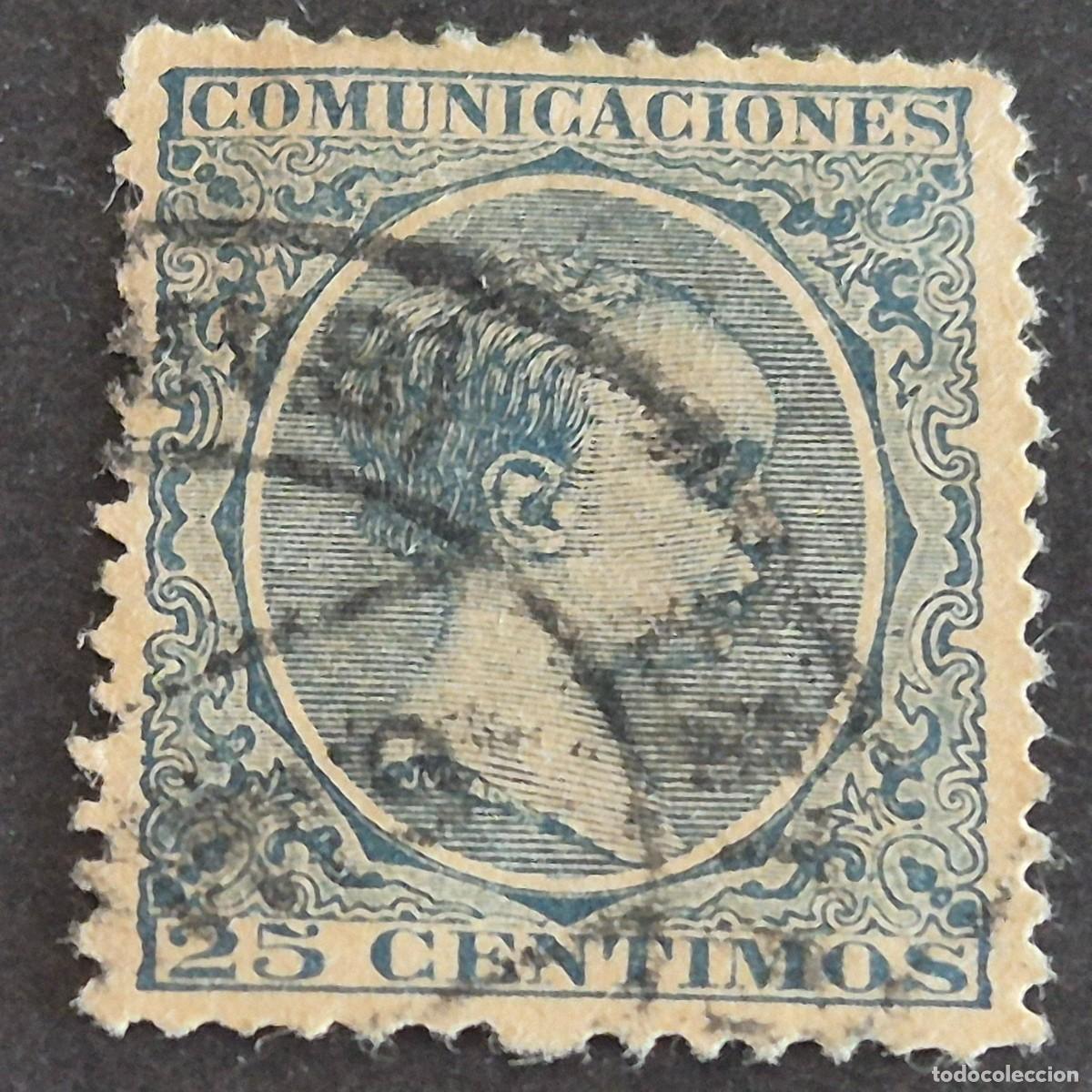 Sellos: ESPA&Ntilde;A, 1889, ALFONSO XIII, EDIFIL 221, MATASELLO FECHADOR, ( LOTE AR )