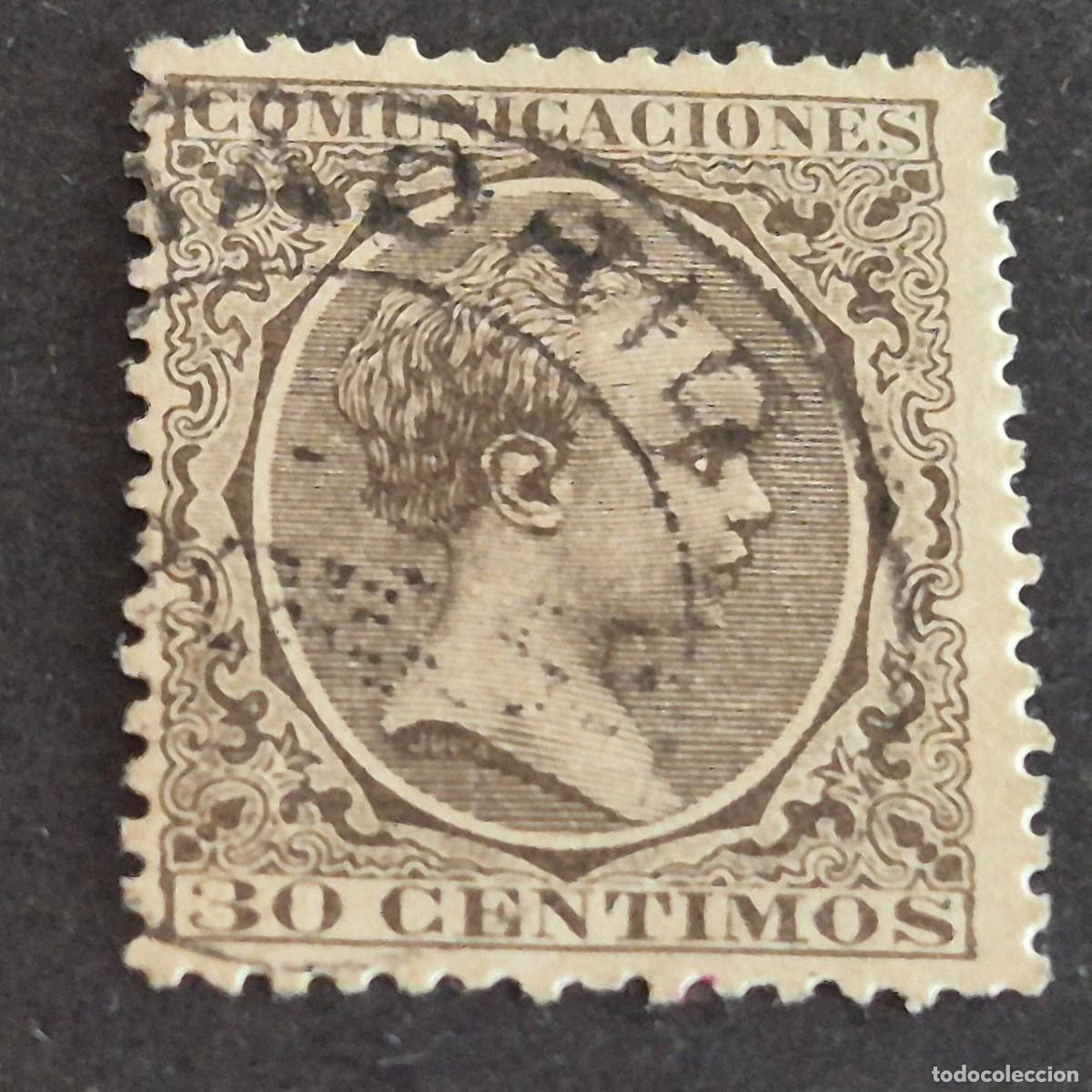 Sellos: ESPA&Ntilde;A, 1889, ALFONSO XIII, EDIFIL 222, MATASELLO FECHADOR, ( LOTE AR )