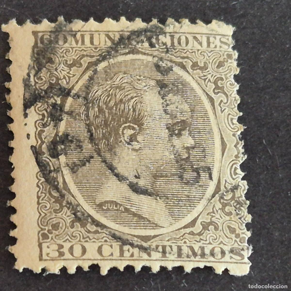 Sellos: ESPA&Ntilde;A, 1889, ALFONSO XIII, EDIFIL 222, MATASELLO FECHADOR, ( LOTE AR )