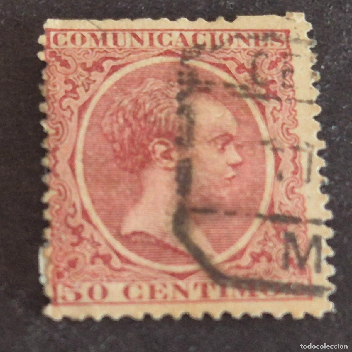 Sellos: ESPA&Ntilde;A, 1889, ALFONSO XIII, EDIFIL 224, MATASELLO FECHADOR, ( LOTE AR )