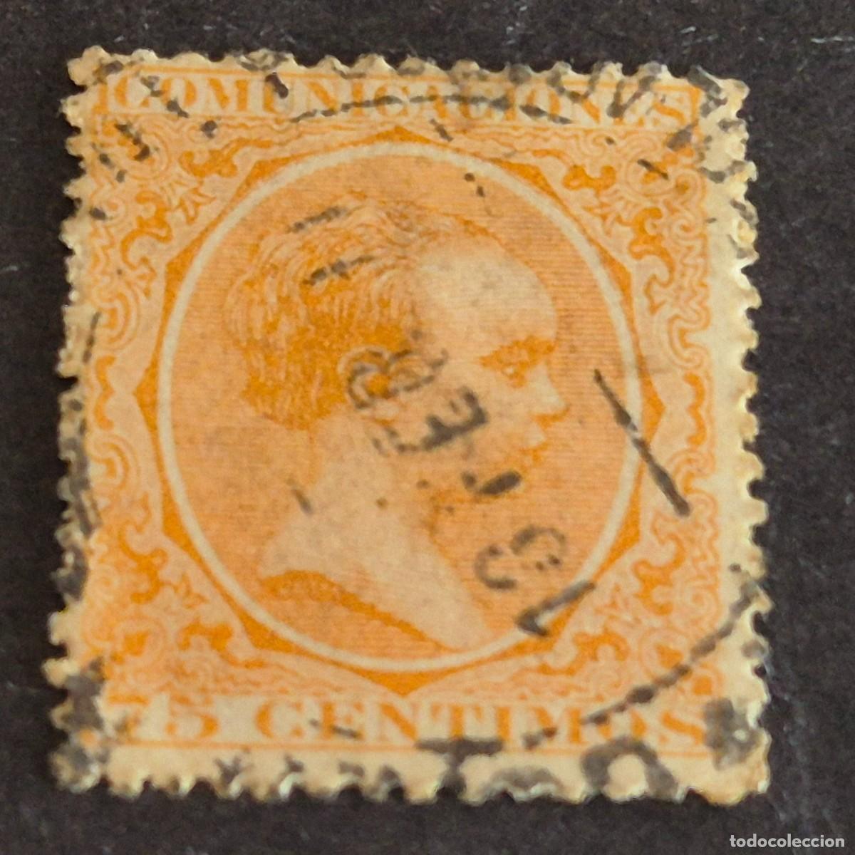 Sellos: ESPA&Ntilde;A, 1889, ALFONSO XIII, EDIFIL 225, MATASELLO FECHADOR, ( LOTE AR )