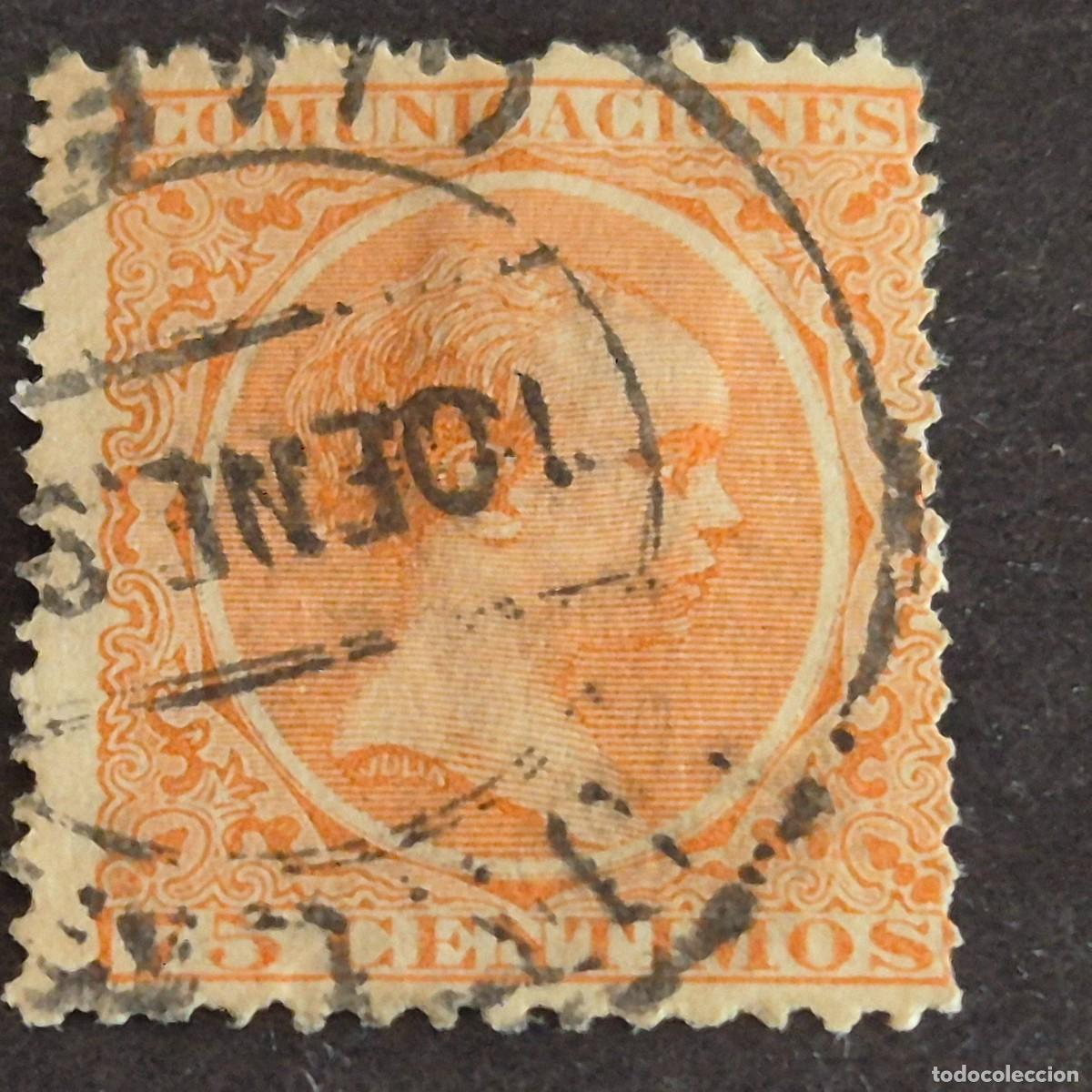 Sellos: ESPA&Ntilde;A, 1889, ALFONSO XIII, EDIFIL 225, MATASELLO FECHADOR, ( LOTE AR )
