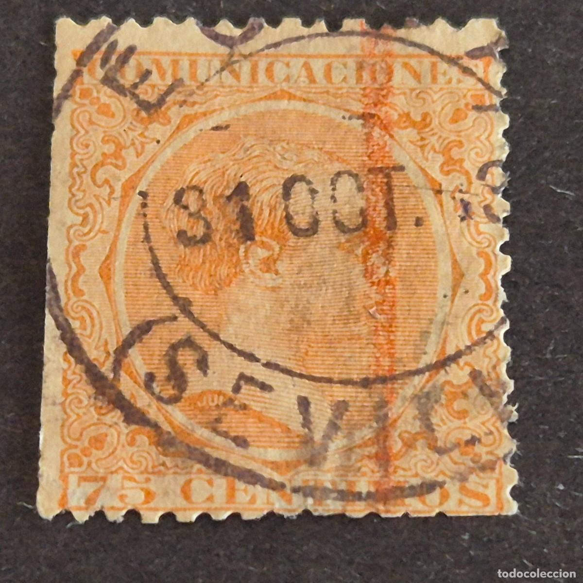 Sellos: ESPA&Ntilde;A, 1889, ALFONSO XIII, EDIFIL 225, MATASELLO FECHADOR DE &Eacute;CIJA, SEVILLA, ( LOTE AR )