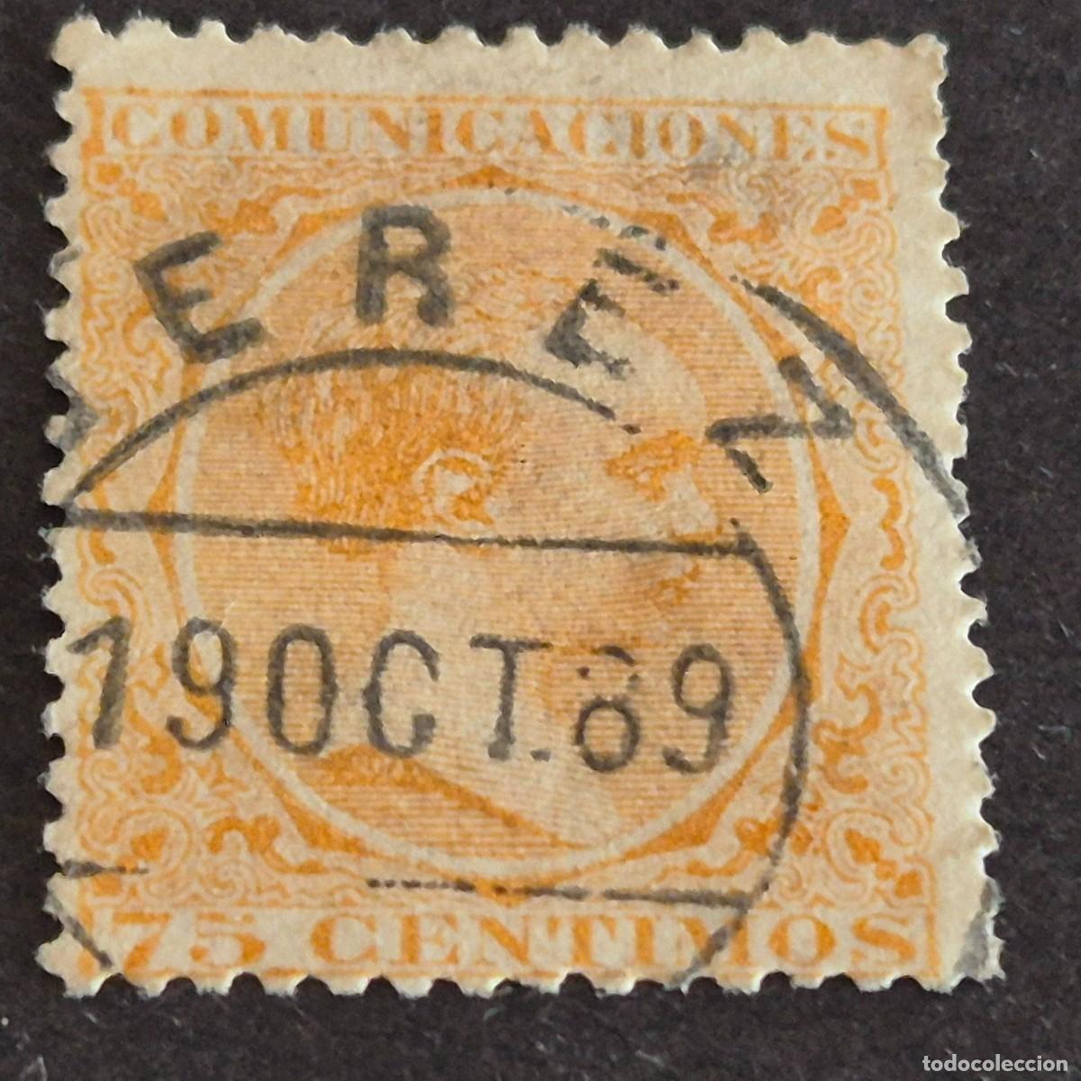 Sellos: ESPA&Ntilde;A, 1889, ALFONSO XIII, EDIFIL 225, MAT. FECHADOR DE JEREZ DE LA FRONTERA, C&Aacute;DIZ, ( LOTE AR )