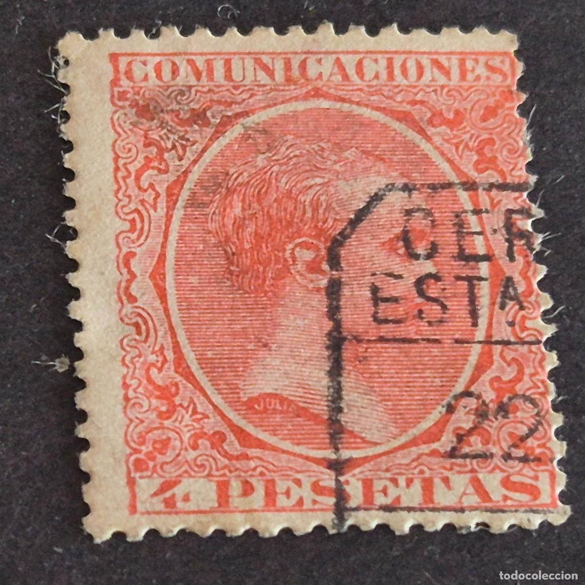 Sellos: ESPA&Ntilde;A, 1889, ALFONSO XIII, EDIFIL 227, MATASELLO FECHADOR, ( LOTE AR )