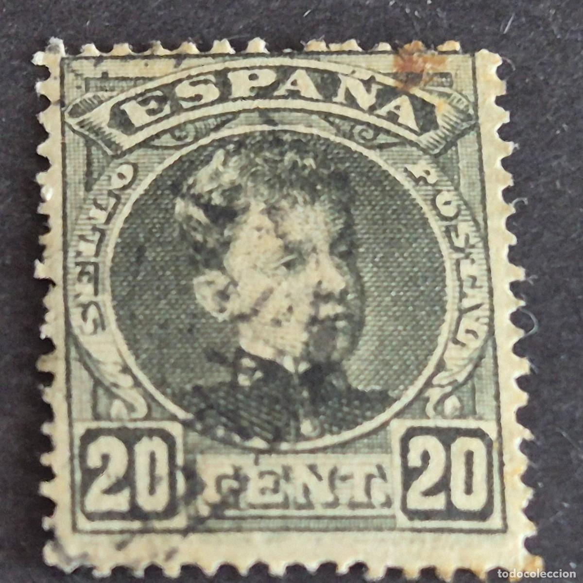 Sellos: ESPA&Ntilde;A, 1901, ALFONSO XIII, EDIFIL 247, MATASELLO FECHADOR, (LOTE AR)