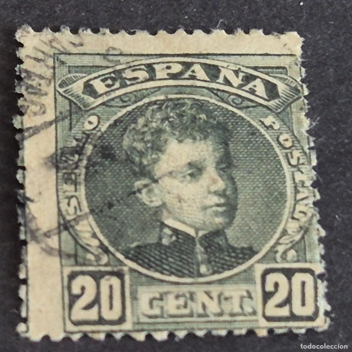 Sellos: ESPA&Ntilde;A, 1901, ALFONSO XIII, EDIFIL 247, MATASELLO FECHADOR, (LOTE AR)