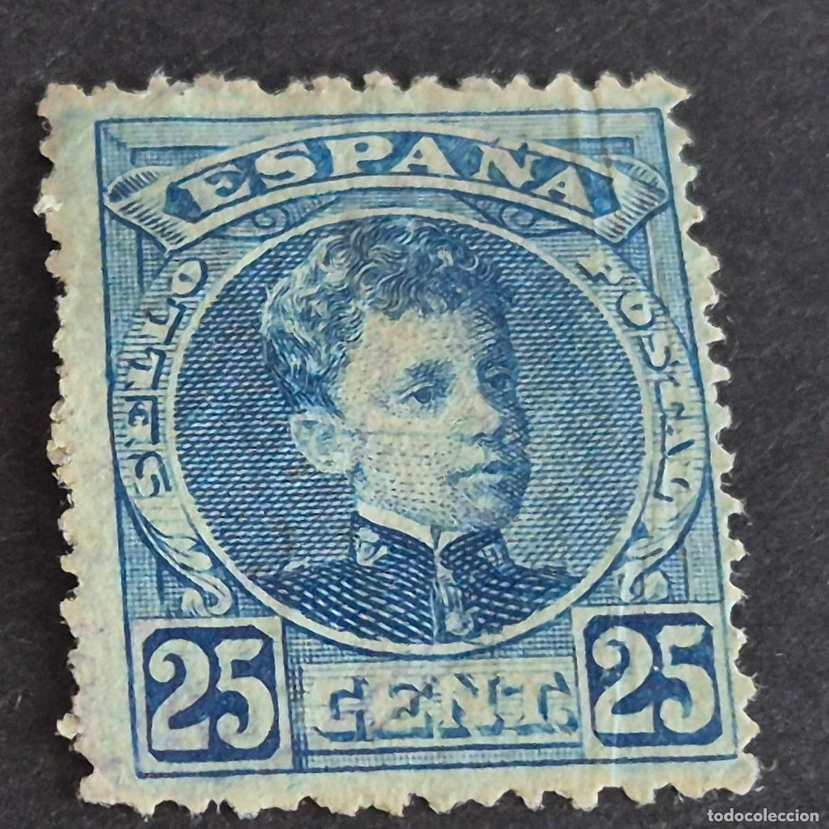 Sellos: ESPA&Ntilde;A, 1901, ALFONSO XIII, EDIFIL 248, USADO, POCO MATASELLO, (LOTE AR)