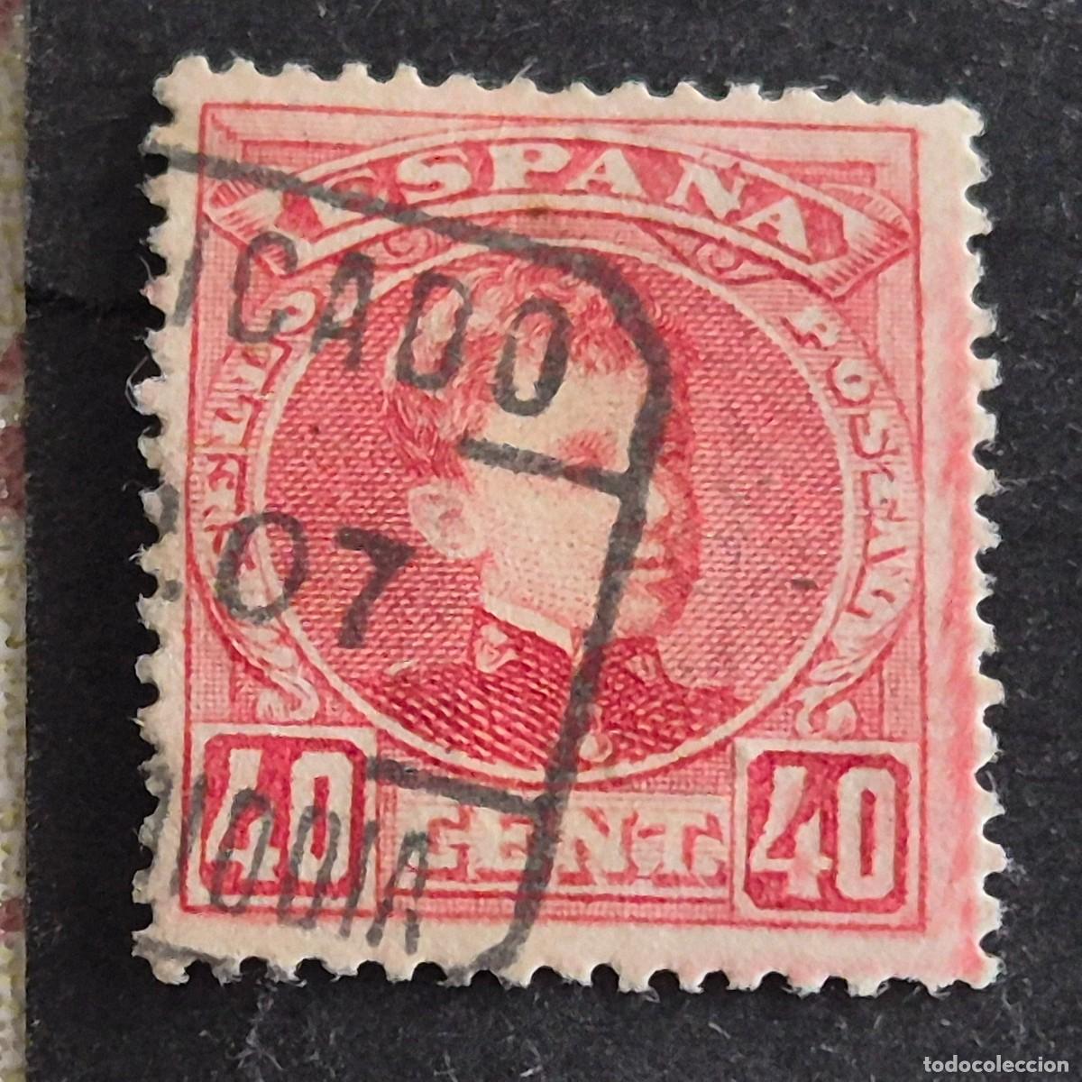 Sellos: ESPA&Ntilde;A, 1901, ALFONSO XIII, EDIFIL 251, MATASELLO FECHADOR, ( LOTE AR )