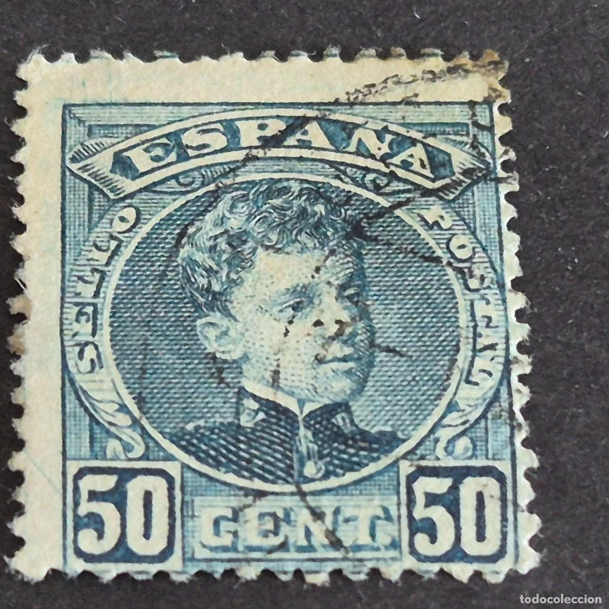 Sellos: ESPA&Ntilde;A, 1901, ALFONSO XIII, EDIFIL 252, MATASELLO FECHADOR, ( LOTE AR )