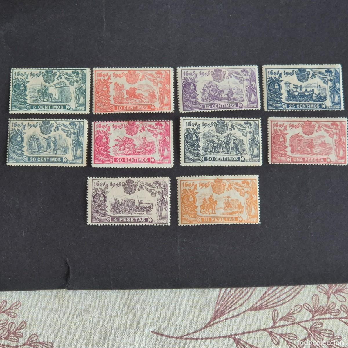 Sellos: ESPA&Ntilde;A, 1905, III CENT. PUBLICACI&Oacute;N EL QUIJOTE, EDIFIL 257-266*, COMPLETA,NUEVO,GOMA,FIJA, (LOTE AR)