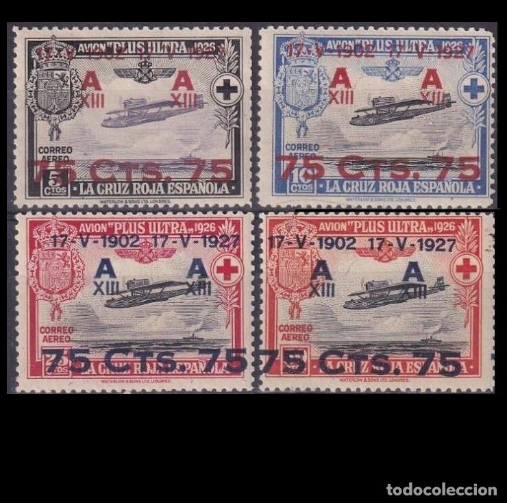 Stamps: Edifil 388/91 391 SIN FIJA SELLOS nuevos AUTENTICOS Espa&ntilde;a 1927 XXV Aniversario
