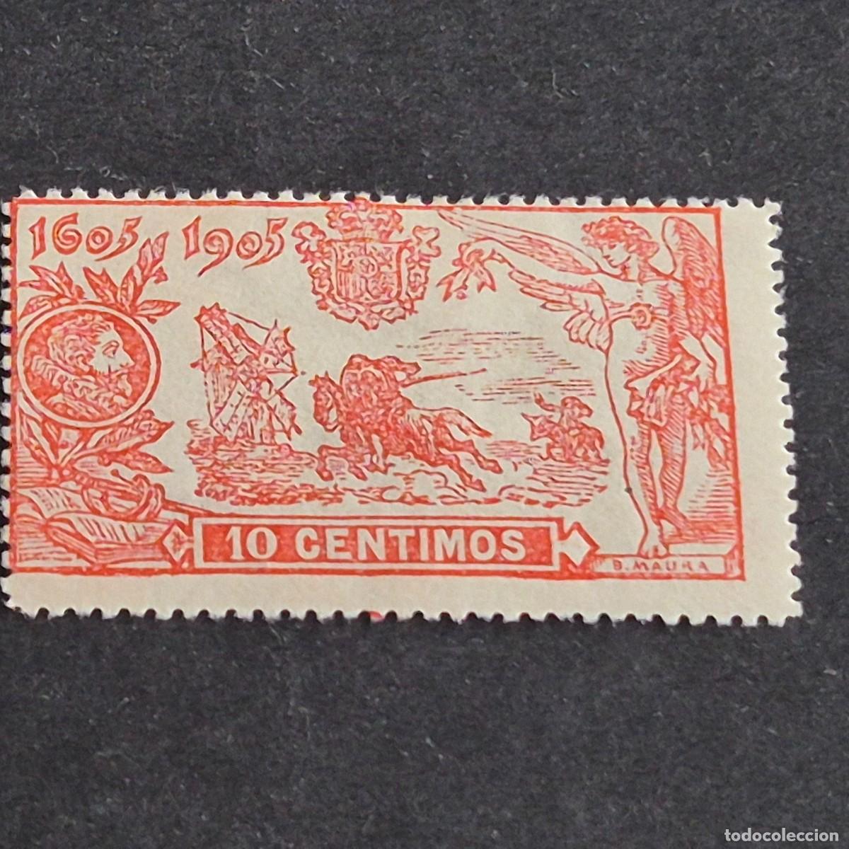 Sellos: ESPA&Ntilde;A, 1905, III CENT. PUBLICACI&Oacute;N DE EL QUIJOTE, EDIFIL 258*, NUEVO, GOMA, FIJASELLO, (LOTE AR)