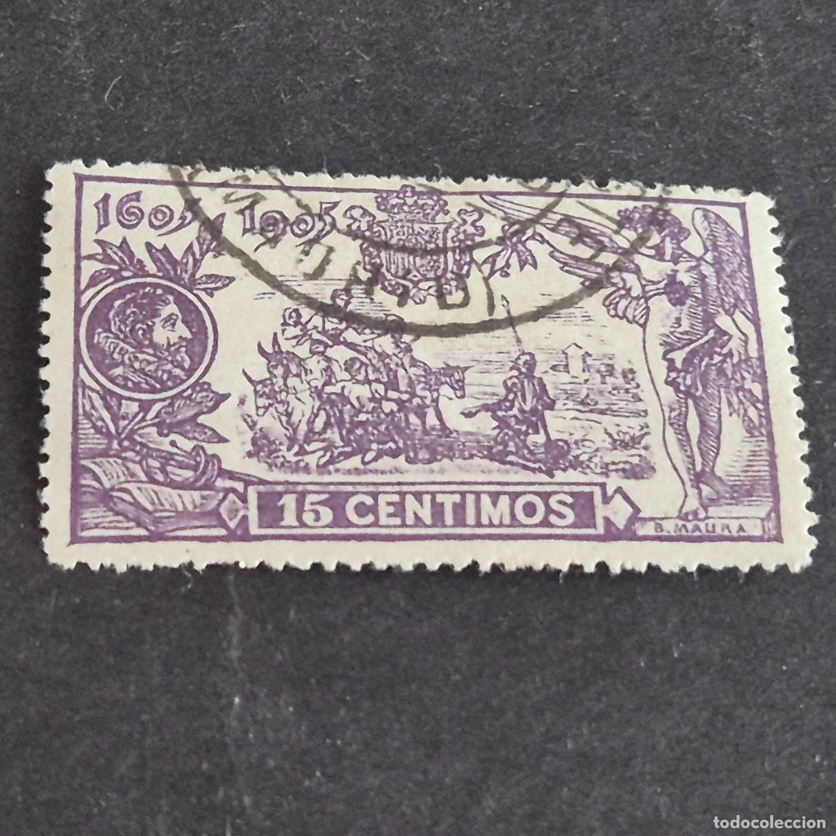 Sellos: ESPA&Ntilde;A, 1905, III CENT. PUBLICACI&Oacute;N DE EL QUIJOTE, EDIFIL 259, USADO, (LOTE AR)