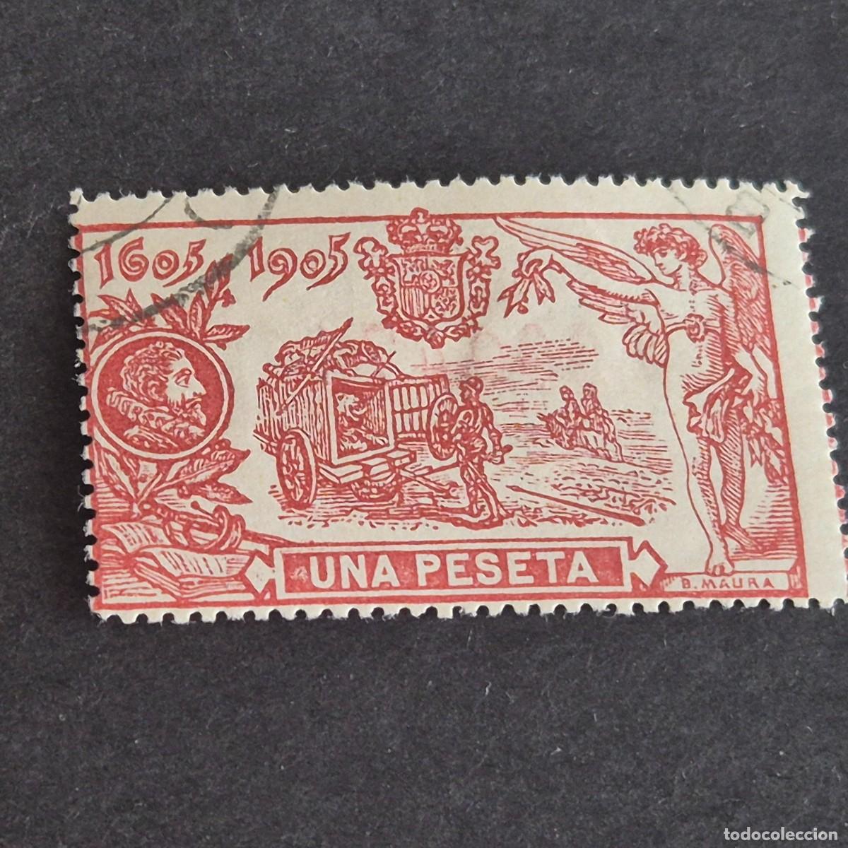 Sellos: ESPA&Ntilde;A, 1905, III CENT. PUBLICACI&Oacute;N DE EL QUIJOTE, EDIFIL 264, USADO, (LOTE AR)
