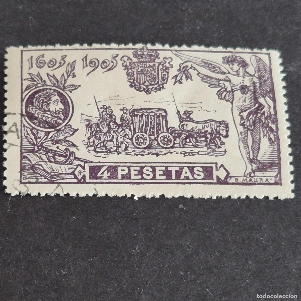 Sellos: ESPA&Ntilde;A, 1905, III CENT. PUBLICACI&Oacute;N DE EL QUIJOTE, EDIFIL 265, USADO, (LOTE AR)