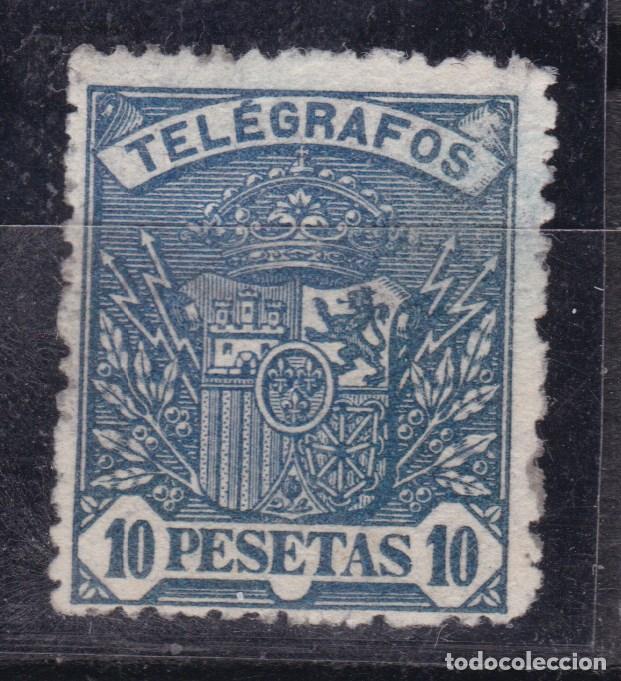 Sellos: AA6- TELEGRAFOS Edifil 38 ERROR COLOR Azul . Sin Numeraci&oacute;n *. MUY RARO