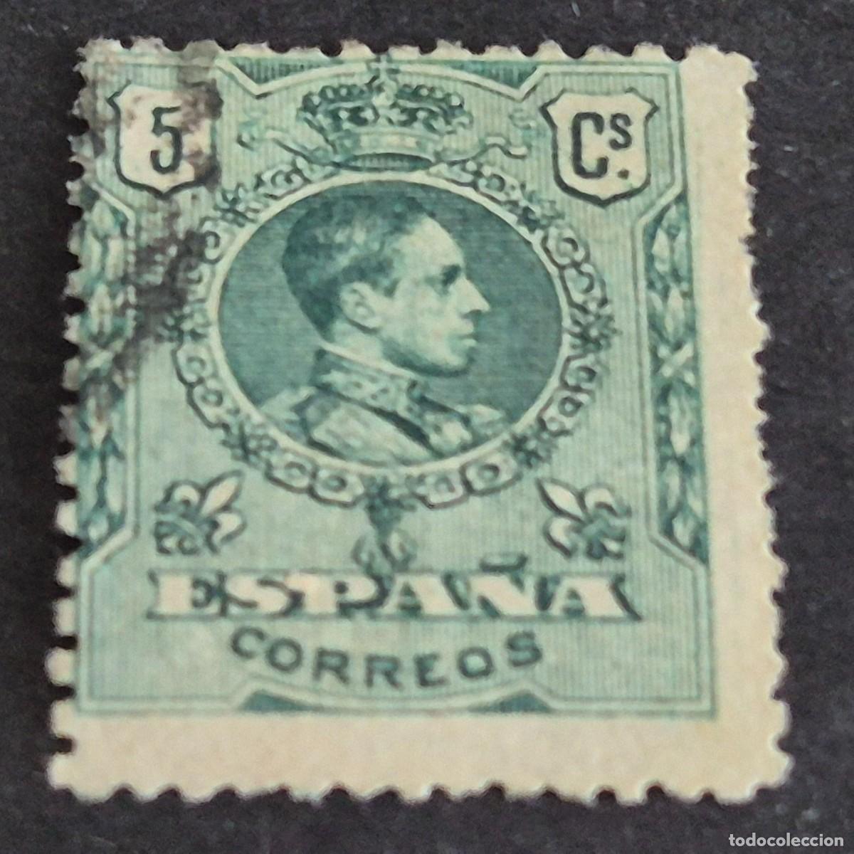 Sellos: ESPA&Ntilde;A, 1909, ALFONSO XIII, TIPO MEDALL&Oacute;N, EDIFIL 268, USADO, (LOTE AR)