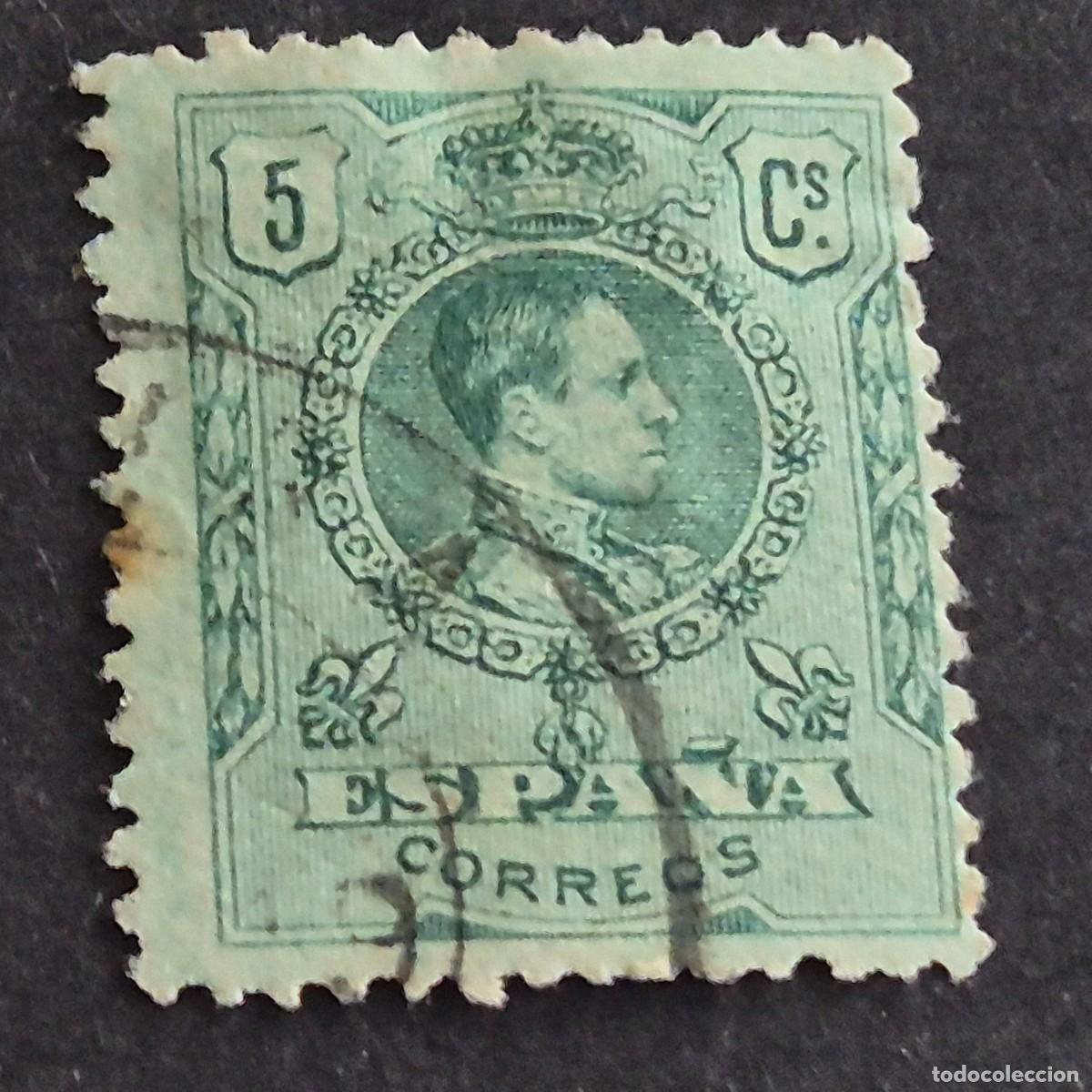 Sellos: ESPA&Ntilde;A, 1909, ALFONSO XIII, TIPO MEDALL&Oacute;N, EDIFIL 268, USADO, (LOTE AR)