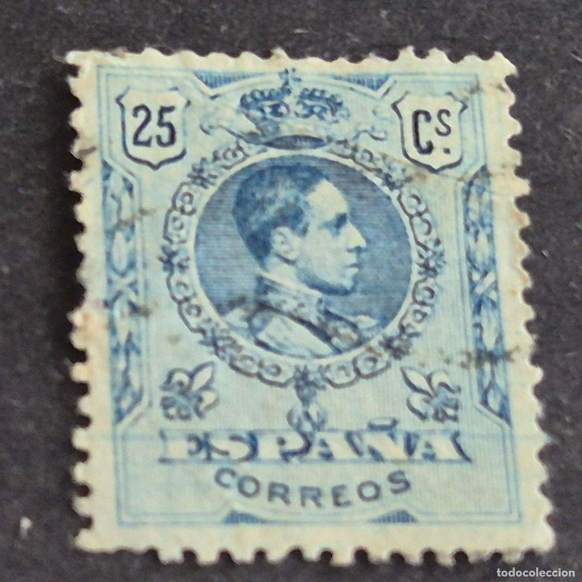 Sellos: ESPA&Ntilde;A, 1909, ALFONSO XIII, TIPO MEDALL&Oacute;N, EDIFIL 274, USADO, (LOTE AR)