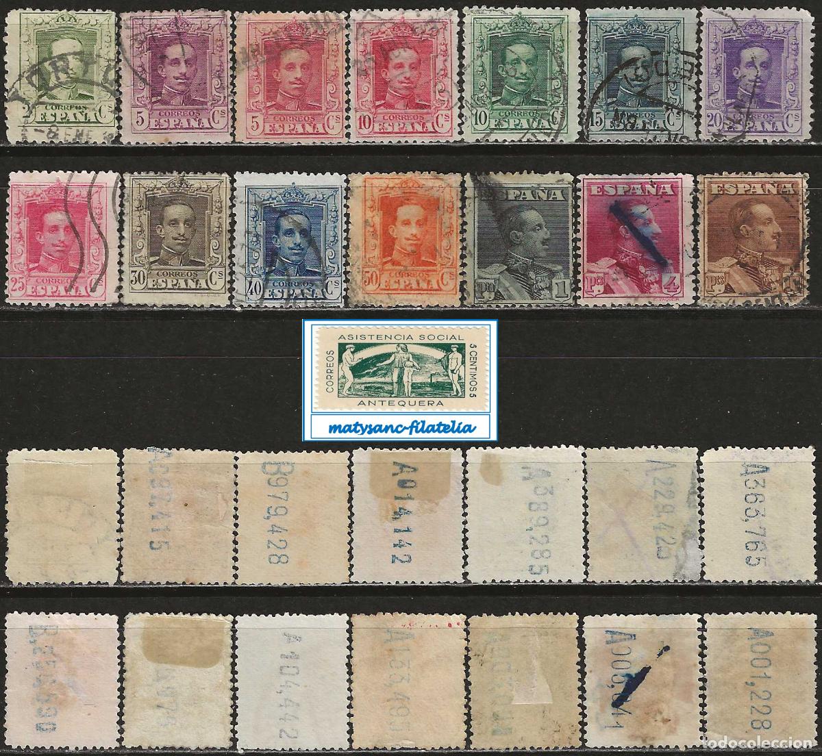 Briefmarken: ESPA&Ntilde;A 1922-1930. EDIFIL 310/323. SERIE COMPLETA &rdquo;ALFONSO XIII. TIPO VAQUER&rdquo;. USADA. L2