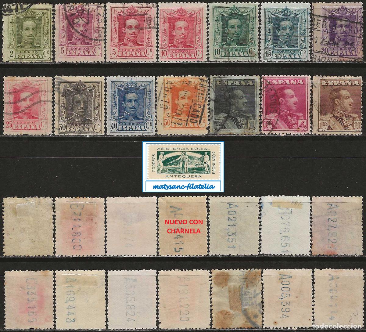 Briefmarken: ESPA&Ntilde;A 1922-1930. EDIFIL 310/323. SERIE COMPLETA &rdquo;ALFONSO XIII. TIPO VAQUER&rdquo;. L3