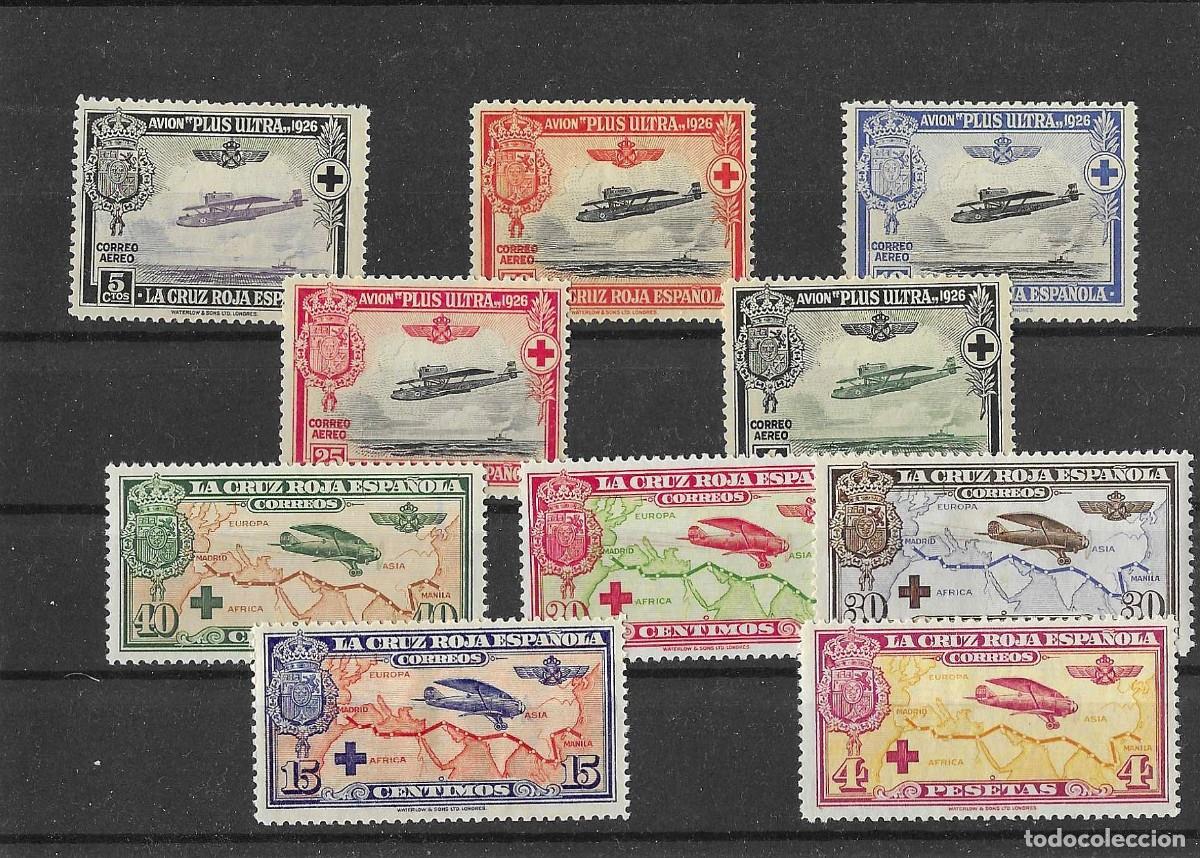 Sellos: Sellos de Espa&ntilde;a A&ntilde;o 1926 Pro Cruz Roja , Correo A&eacute;reo N&ordm; Edifil 339/48 , Valor Edifil 2026 , 230 &euro;