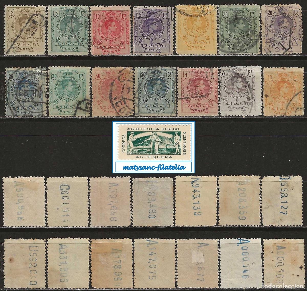 Sellos: ESPA&Ntilde;A 1909-1922. EDIFIL 267/280. SERIE COMPLETA &rdquo;ALFONSO XIII. TIPO MEDALL&Oacute;N&rdquo;. L2. VER CARAC.