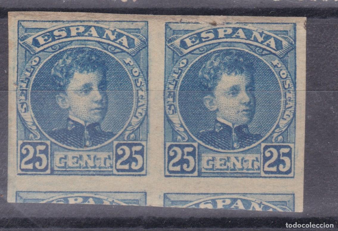 Sellos: AA10- Alfonso XIII Cadete Edifil 248s PAREJA SIN DENTAR **Sin Fijasellos.