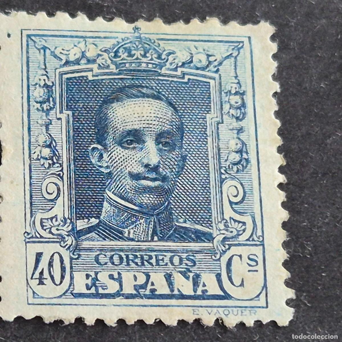 Sellos: ESPA&Ntilde;A, 1922, ALFONSO XIII, TIPO VAQUER, EDIFIL 319, NUEVO SIN GOMA, RESTO FRAGMENTO, ( LOTE AR )