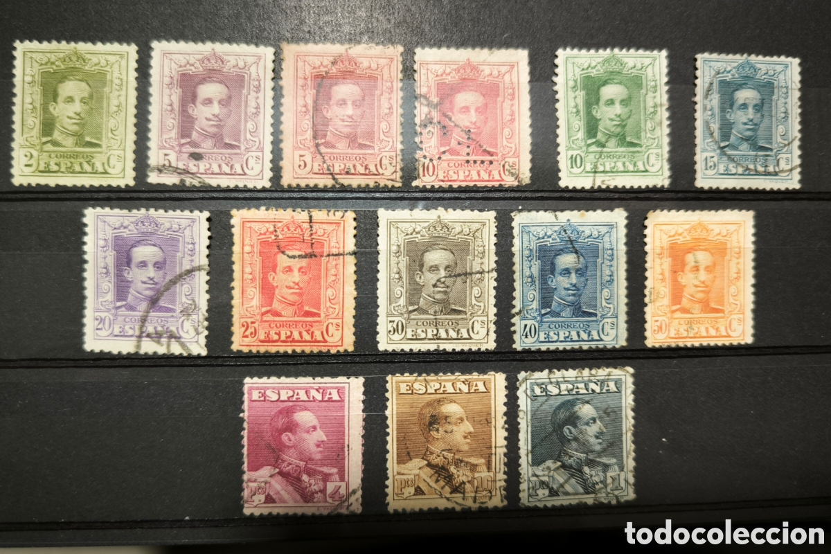 Stamps: Espa&ntilde;a. 1922/1930. Alfonso XIII. Edifil 310/323. Usados con fijasellos.