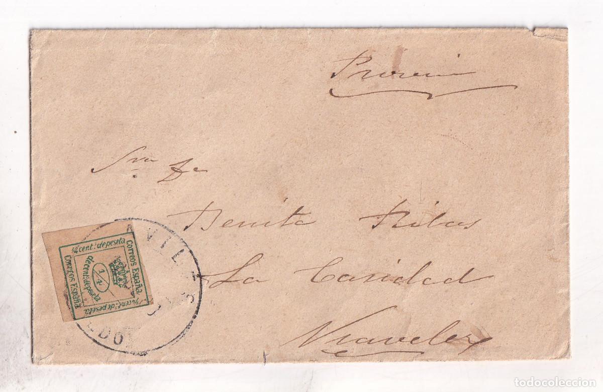 Sellos: SOBRE. AVIL&Eacute;S. ASTURIAS. 1888. A VIAV&Eacute;LEZ. LA CARIDAD. TR&Aacute;NSITO NAVIA