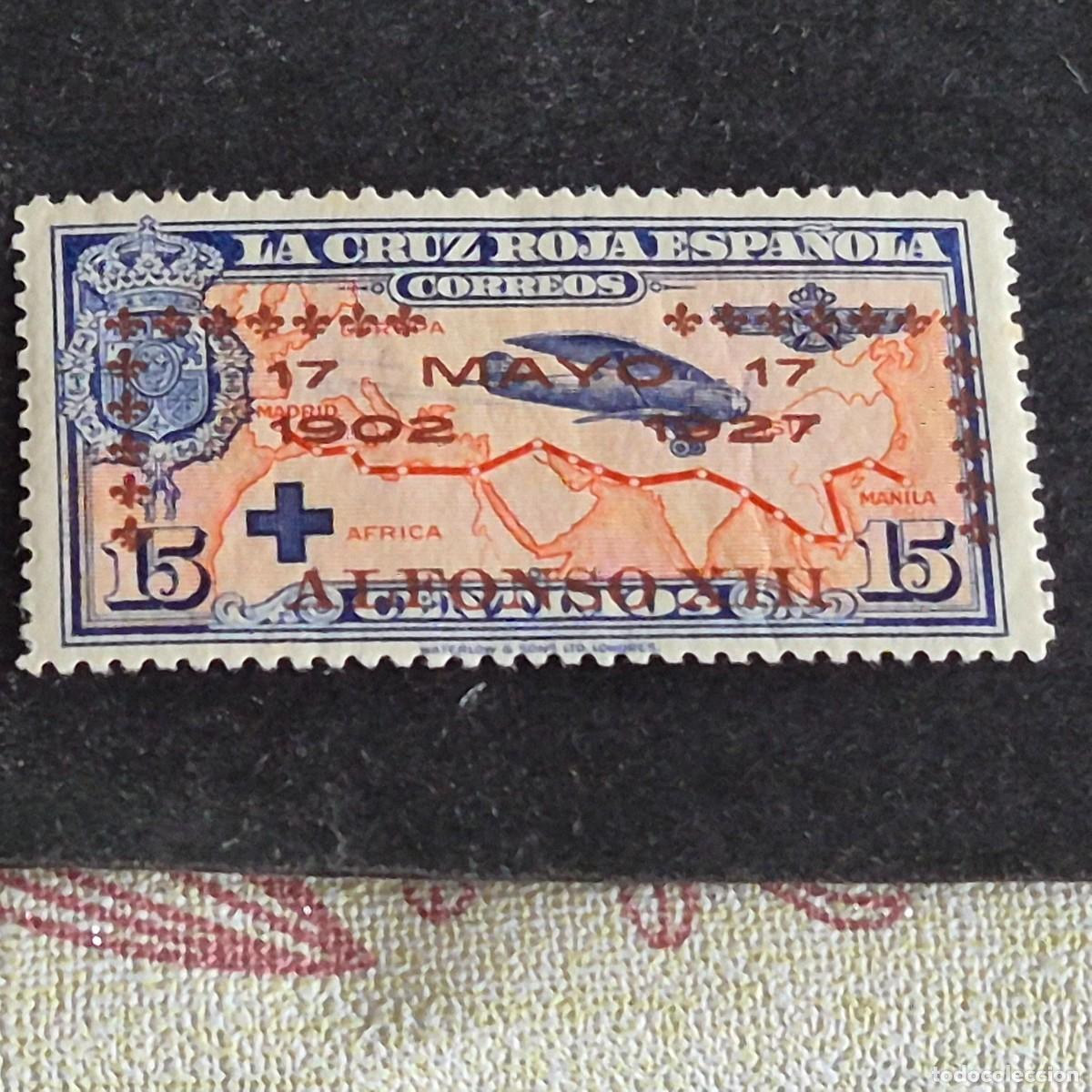 Sellos: ESPA&Ntilde;A, 1927, JUBILEO ALFONSO XIII, CORREO A&Eacute;REO, EDIFIL 365*, NUEVO, GOMA, FIJASELLLO, ( LOTE AR )