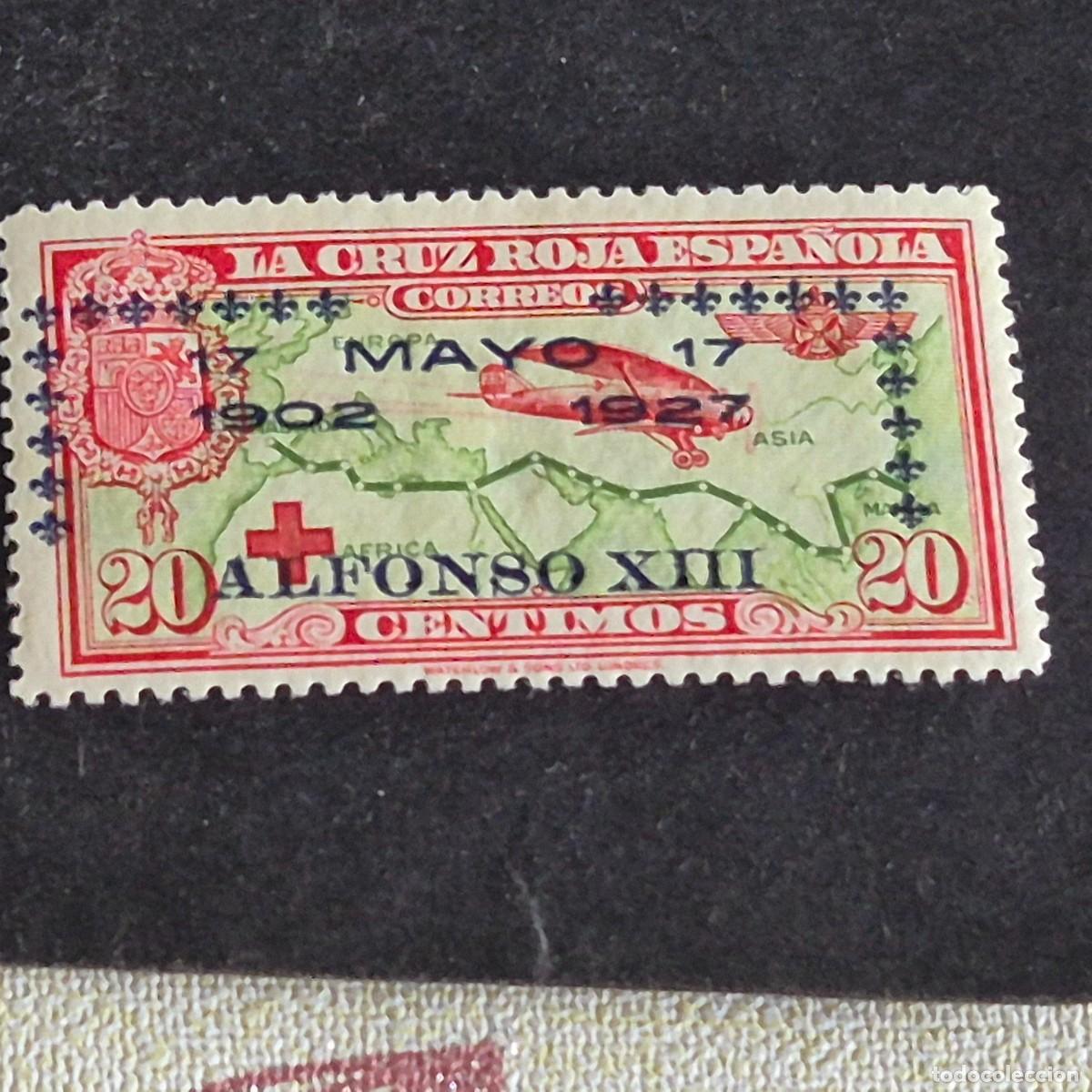 Sellos: ESPA&Ntilde;A, 1927, JUBILEO ALFONSO XIII, CORREO A&Eacute;REO, EDIFIL 366*, NUEVO, GOMA, FIJASELLLO, ( LOTE AR )