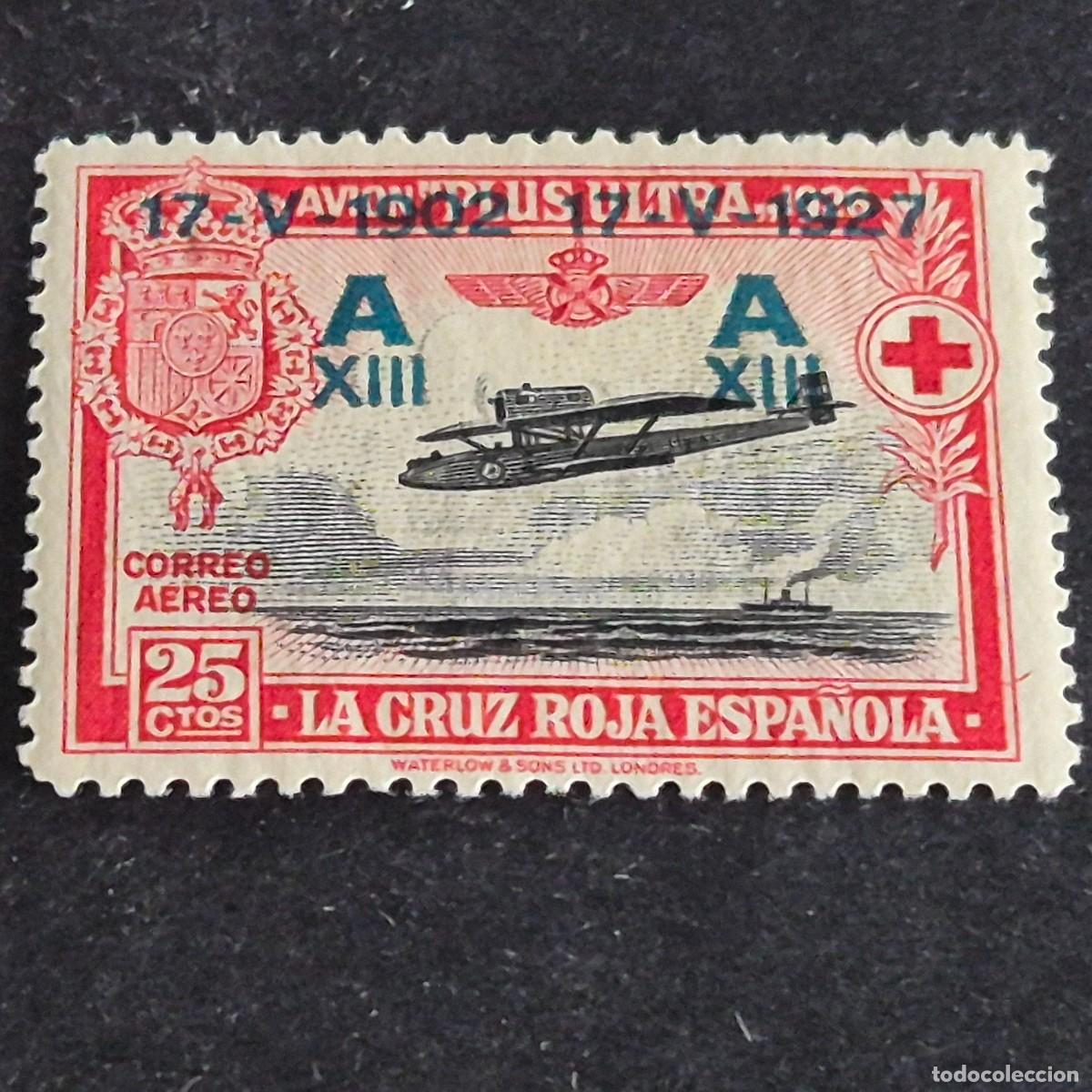Sellos: ESPA&Ntilde;A, 1927, JUBILEO ALFONSO XIII, CORREO A&Eacute;REO, EDIFIL 367*, NUEVO, GOMA, FIJASELLLO, ( LOTE AR )