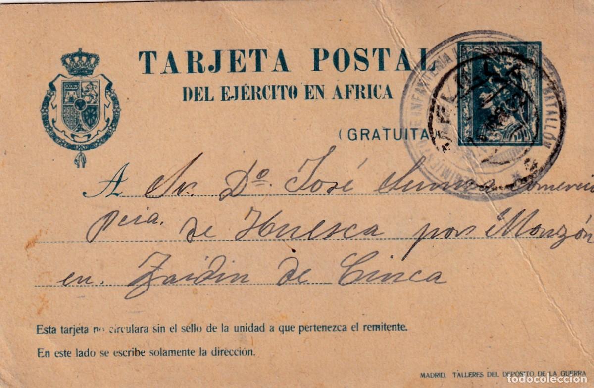 Sellos: TARJETA POSTAL EJERCITO DE AFRICA CIRCULADA DE KANDURI A JARDIN DE CINCA