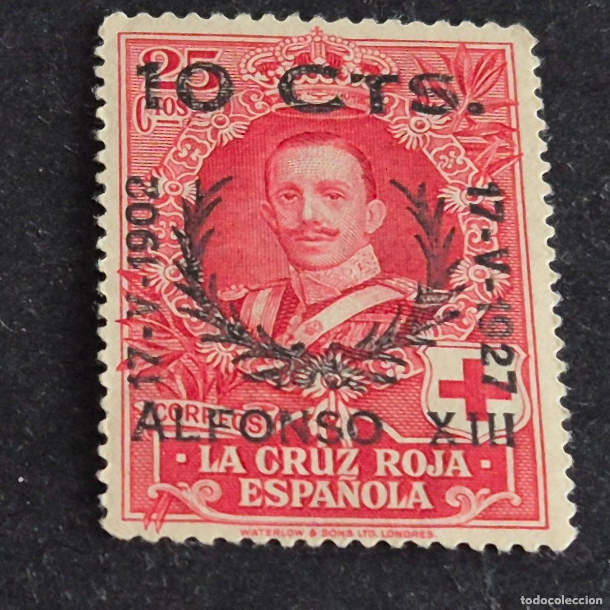 Sellos: ESPA&Ntilde;A, 1927, JUBILEO ALFONSO XIII, HABILITADO, EDIFIL 375*, NUEVO, GOMA, FIJASELLLO, ( LOTE AR )