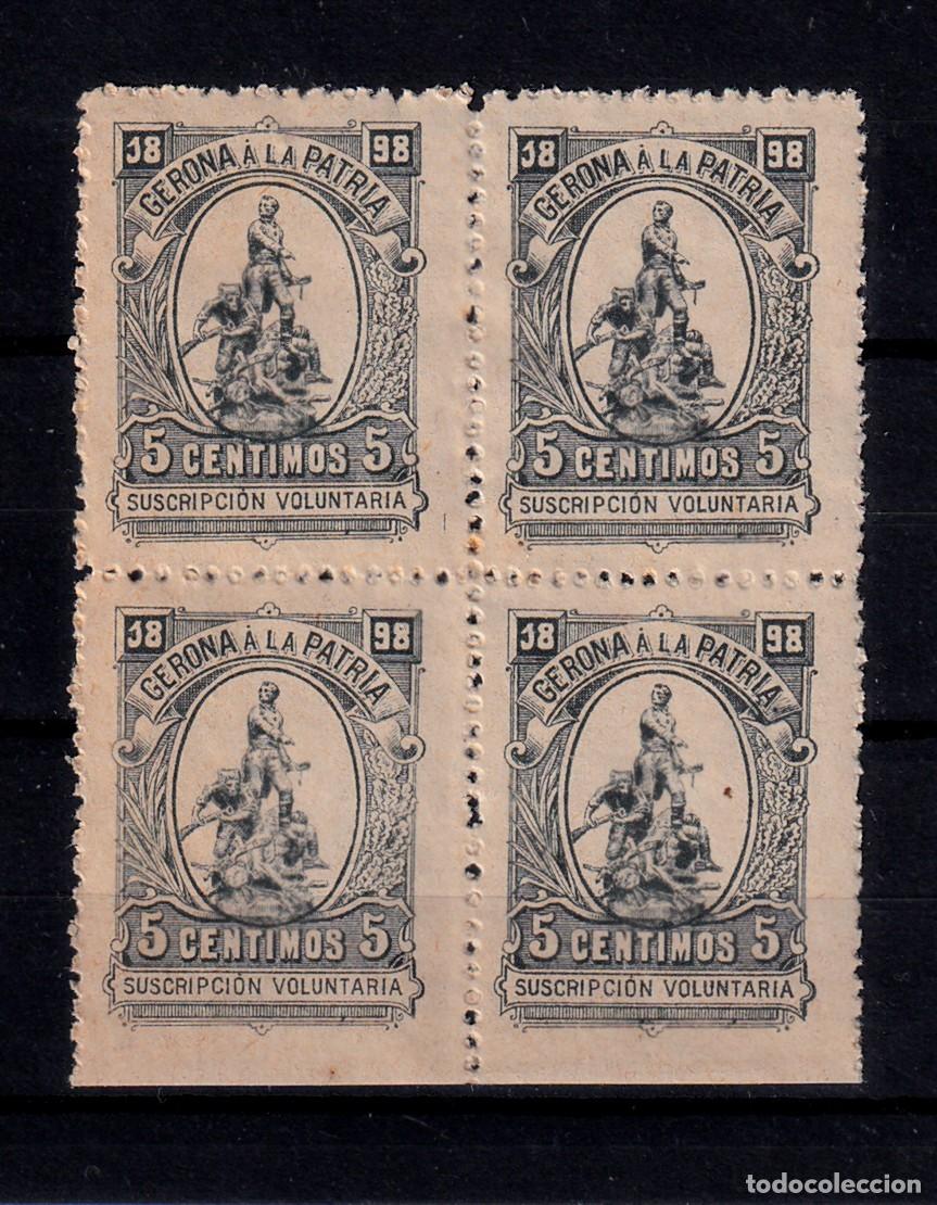 Sellos: GERONA 1898 VI&Ntilde;ETA DE SUSCRIPCION VOLUNTARIA GERONA LA PATRIA