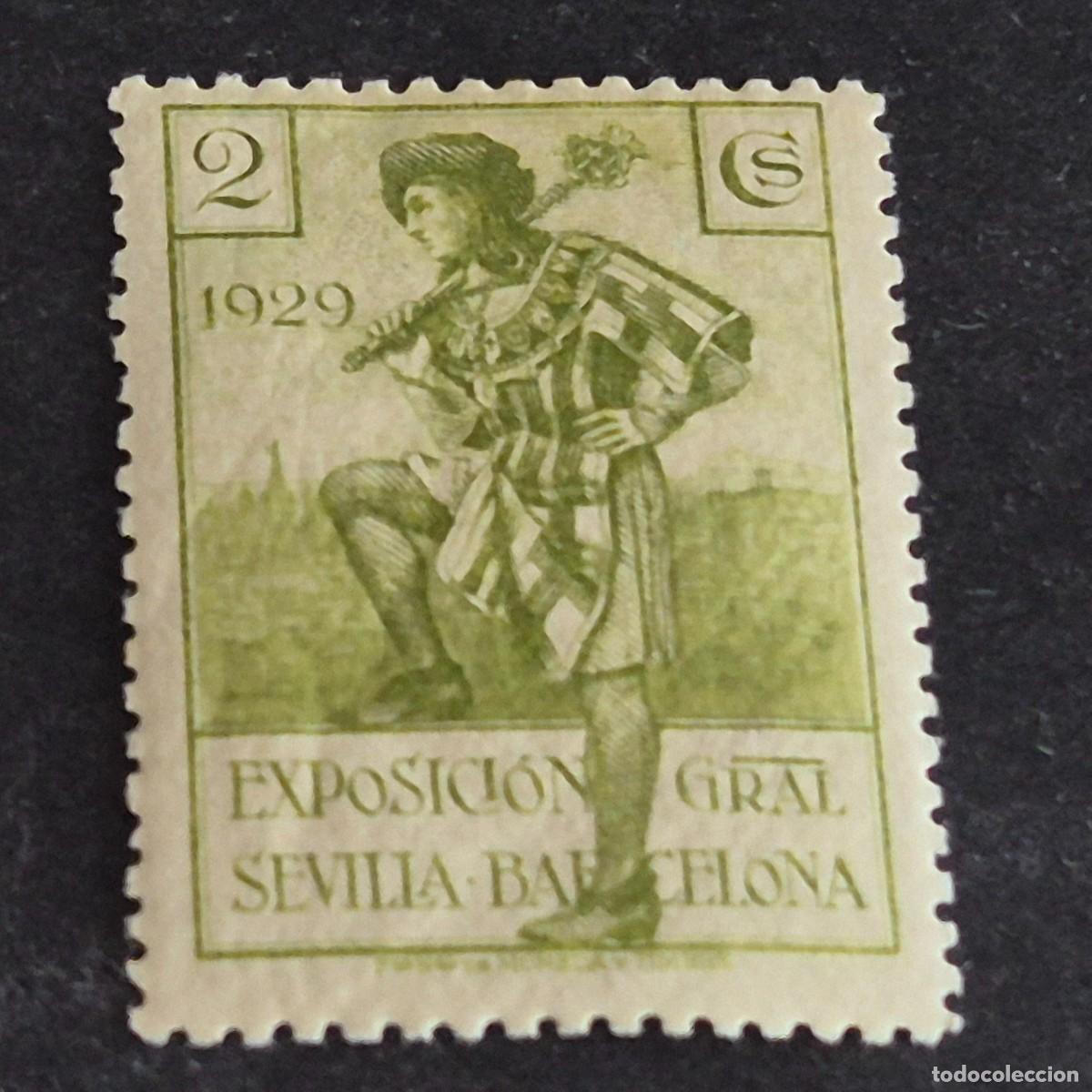 Sellos: ESPA&Ntilde;A, 1929, EXPOSICIONES SEVILLA - BARCELONA, EDIFIL 435*, NUEVO, GOMA, FIJASELLO, ( LOTE AR )