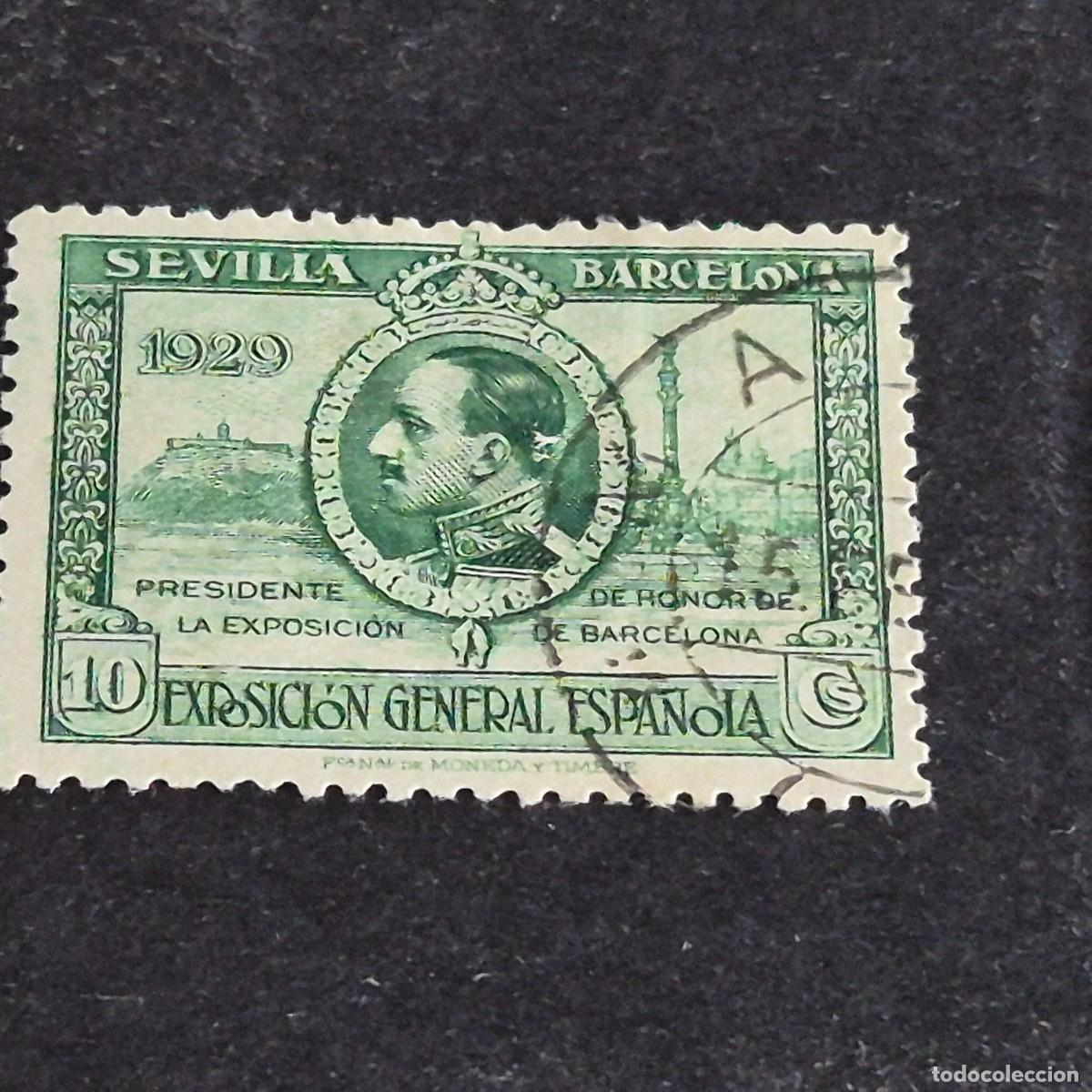 Sellos: ESPA&Ntilde;A, 1929, EXPOSICIONES SEVILLA - BARCELONA, EDIFIL 437, USADO, ( LOTE AR )