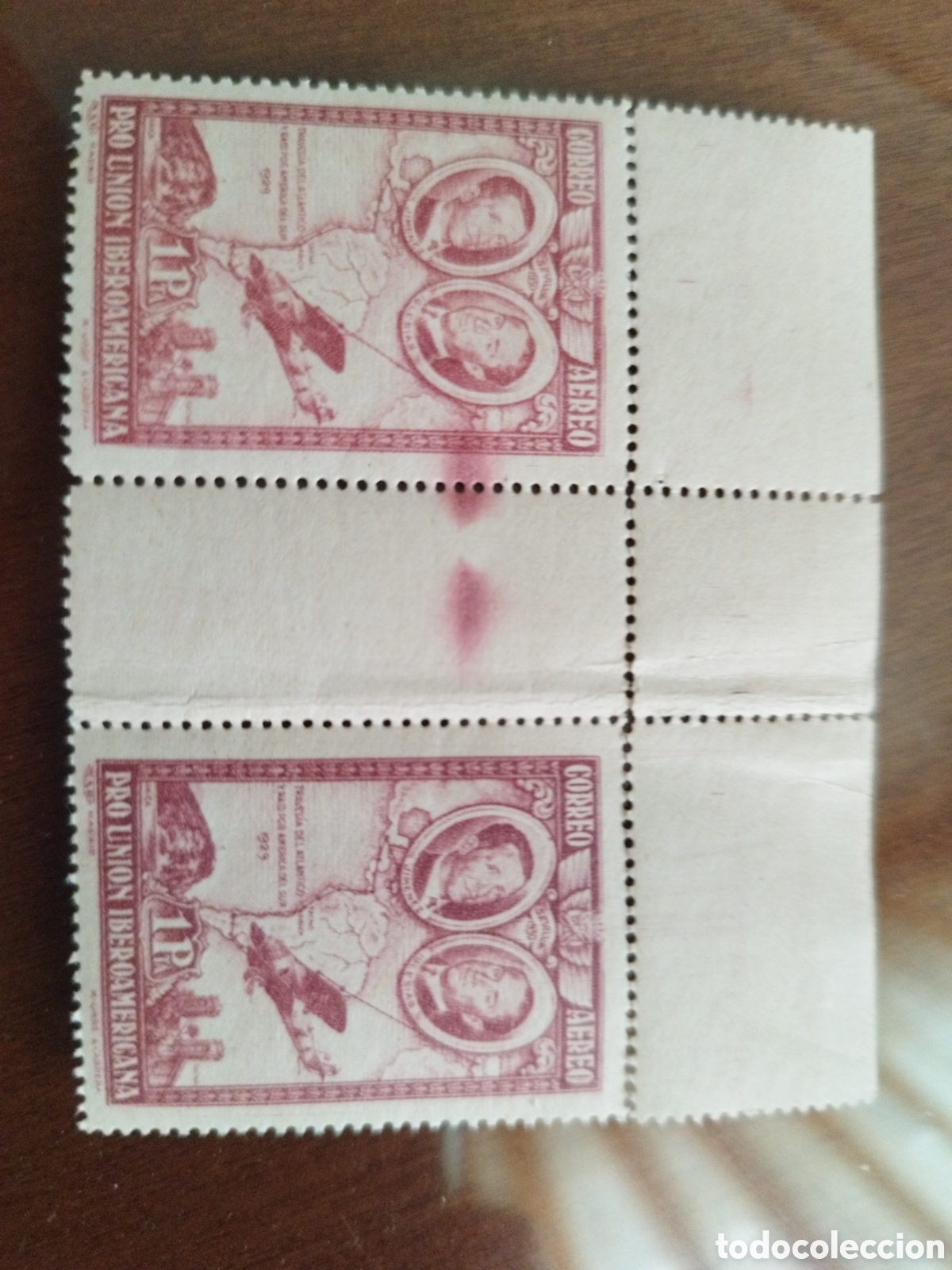 Sellos: BLOQUE DE 2 Edifil 590 LUJO sin fija sellos nuevos MNH ** Espa&ntilde;a 1930 Pro Union Iberoamericana