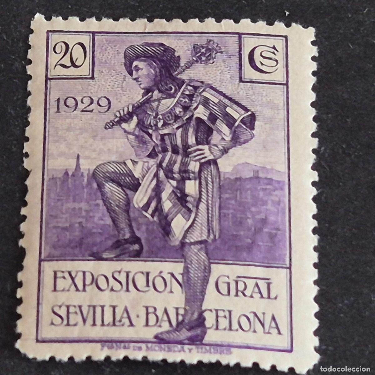 Sellos: ESPA&Ntilde;A, 1929, EXPOSICIONES SEVILLA - BARCELONA, EDIFIL 439*, NUEVO, GOMA, FIJASELLO, ( LOTE AR )