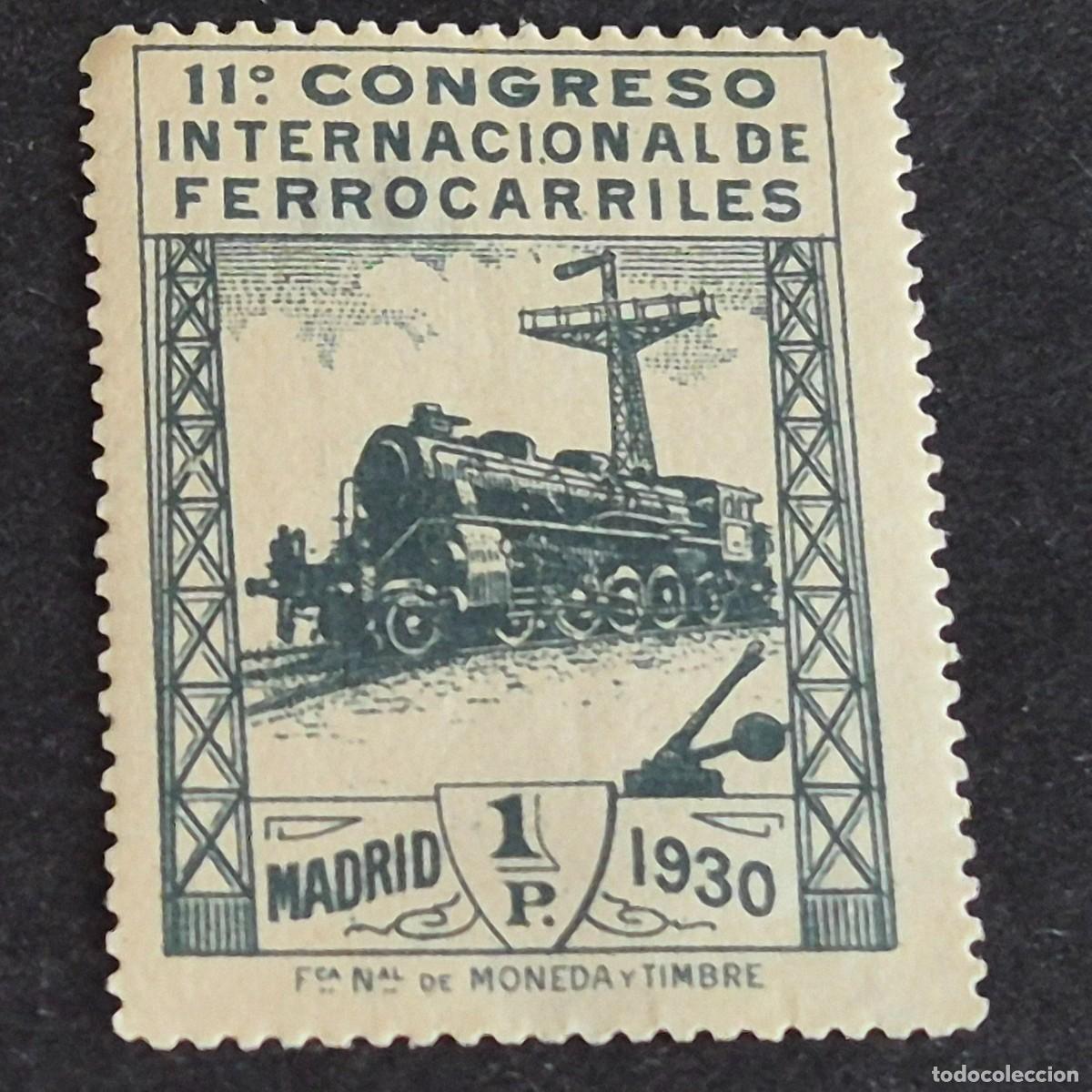 Sellos: ESPA&Ntilde;A, 1930, XII CONGRESO INTERN. FERROCARRILES, EDIFIL 479*, NUEVO,GOMA,FIJA,ADELGAZADO, (LOTE AR)
