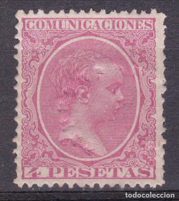 Sellos: AA11- Alfonso XIII Pel&oacute;n 4 Ptas Edifil 227. RARA PERFORACION C. Tel&eacute;grafos