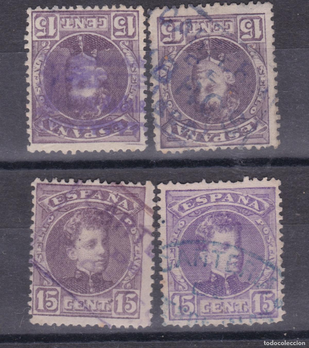 Sellos: AA13- Alfonso XIII Cadete Matasellos Carter&iacute;as ESPECIALES x4